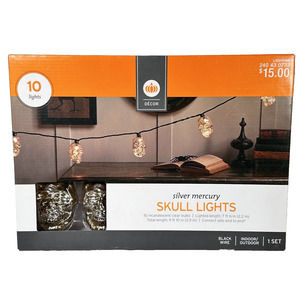 Target Halloween Silver Mercury Skull String Lights Leaves New Works 2015